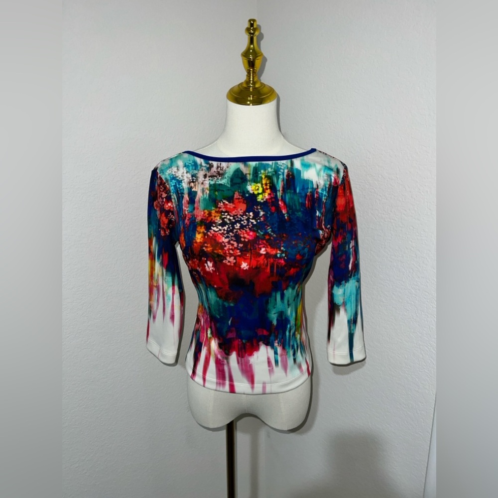 Women’s NWOT Bisou Bisou Water Color Crop Top